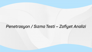Penetrasyon Sizma Testi – Zafiyet